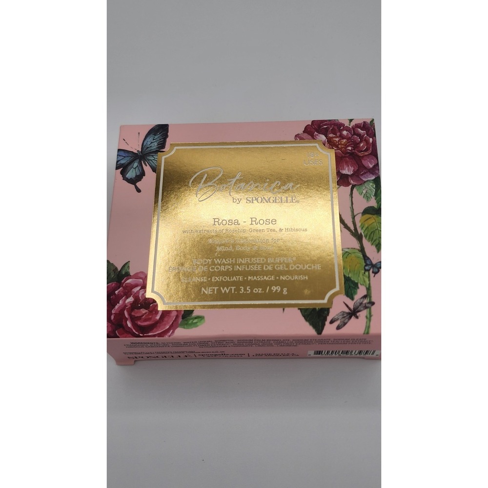 Botanica by Spongelle Body Wash Infused Buffer 18+ Washes, Rose, New In Box!